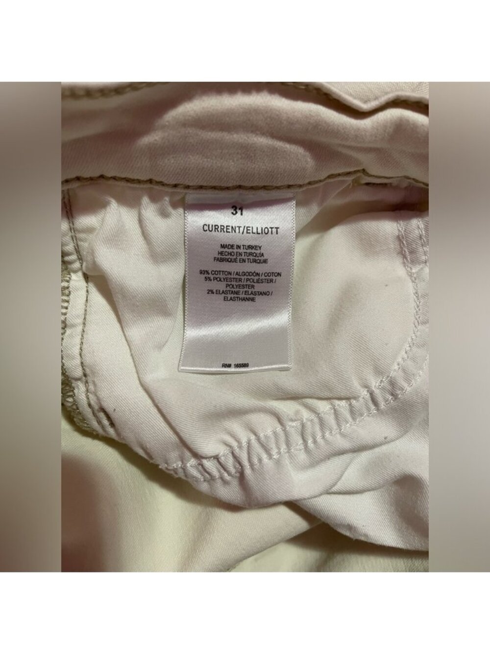 Current/Elliott Jeans Women’s Size 31 Off-White Denim Bootcut High Waisted - Picture 11 of 11